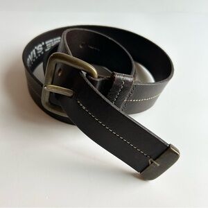 Levi's Jeanswear Vintage Brown Genuine Leather Belt Size 38 Made in Canada